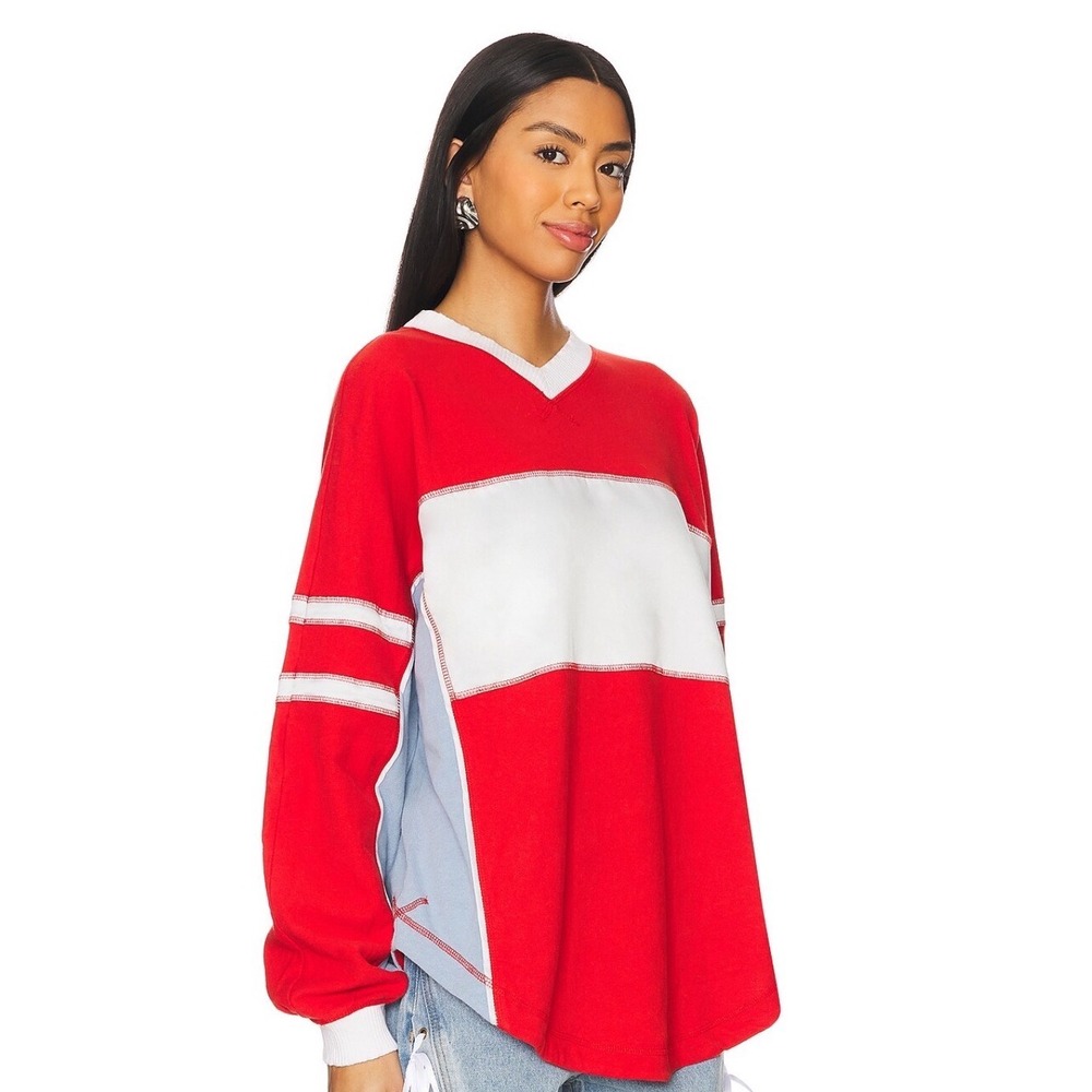 NEW Free People | FP Movement Rugby-Ready Layer in Winterberry Combo Sz Small - Picture 2 of 10